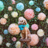 Pastel Tissue Paper Pom Poms, Hanging Paper Flowers for Rainbow Birthday Decorations, Baby Shower Decor, Easter Party