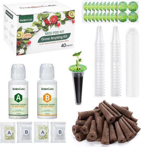 GARDENCUBE 166pcs Hydroponic Pods Kit: Compatible with Aerogarden Grow Anything Herb Kits