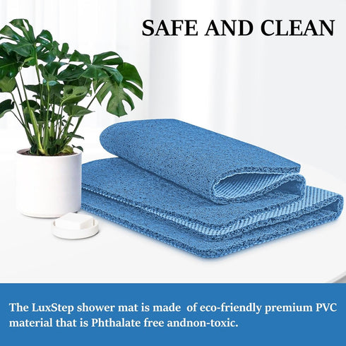 Mat,24x32 inch, LuxStep Shower Mat Bathtub Non-Slip Bath Mat with Drain, Quick Drying PVC Loofah Bathmat