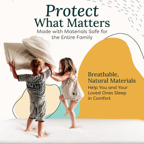 Zen Mattress Pad Cover - Cooling Bed Topper & Waterproof Protector, King Size, White