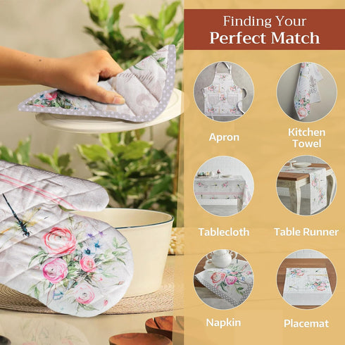 Maison d' Hermine Pot Holders, 100% Cotton Heat Resistant Potholders, 8" x 8", Champ De Mars