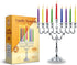 Ner Mitzvah Silver Plated Candle Menorah, Fits Standard Hanukkah Candles, 7.25" High x 6.5" Wide