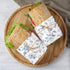 150Pcs Blue Floral Wax Paper, Chinoiserie Bird Flower Deli Paper, 9.8 x 8.3 Inch, Waterproof Oil-Proof Picnic Liners
