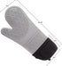 Silicone Oven Mitts – Extra Long Professional Quality Heat Resistant with Quilted Lining, 1 Pair Gray by Lavish Home