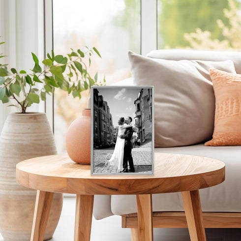 4x6 Siena Slim Crackled Silver Picture Frame, Tarnish Resistant Finish, Perfect Photo Frame for any End Table