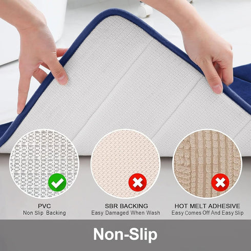 Buganda Memory Foam U-Shaped Contour Toilet Rugs, Non-Slip Absorbent Toilet Mat, Thick Soft Washable Bathroom Rugs (24"