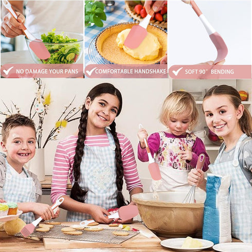 Silicone Kitchen Cooking Utensils Set, 5 Pcs Heat Resistant Spatula Set for Baking, Nonstick Cookware, Dishwasher Safe