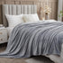 NEWCOSPLAY Super Soft Throw Blanket, Grey Premium Silky Flannel Fleece Leaves Pattern, All Season Use