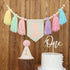 Handmade Boho Macaron Theme 1st Birthday High Chair Banner for Baby Girls