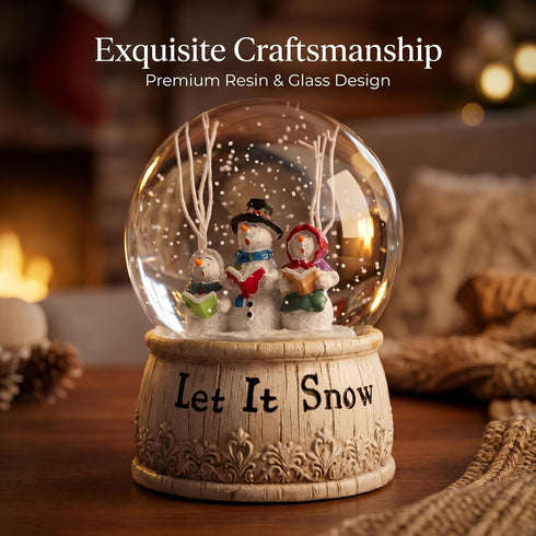 Christmas Snow Globes Glitter Water Globe Musical Snow Globe Decoration Plays Let It Snow, Snowman Xmas Snow Globe