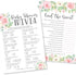 Hadley Designs Baby Shower Games for Girls, 25 Double-Sided Cards for 25 Guests, Baby Trivia and Find The Guest