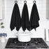 Ritz Premium Hook and Hang Towel, 2-Pack, 18" x 28", Durable Rubber Hook, Super Soft Hand Cloths, Black