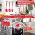 P&P CHEF Red Cooking Utensils Set of 4, Heat-proof Silicone Turner Spoon for Nonstick Cookware, Dishwasher Safe