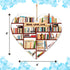 Book Lovers Gifts for Women-Book Ornament Heart Shaped Bookshelf Christmas Decoration with Read Love Live Quote Gifts