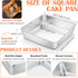 E-far 9x9 Inch Square Cake Pan, Stainless Steel Baking Pan for Lasagna Brownies Casseroles, Silver Square Bakeware for Oven Cooking, Non-Toxic & Rust Free, Dishwasher Safe, 2 Inch deep by E-far