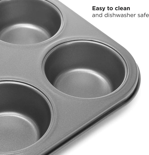 Ecolution Non-Stick Toaster Oven Bakeware Set, 4-Piece Carbon Steel, Easy to Clean, Gray