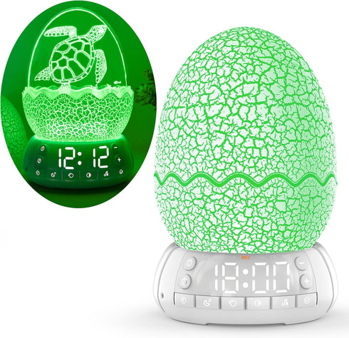 MTDYHY Turtle Smart Clock with Bluetooth Speaker & Mood Light 2 Alarm Settings