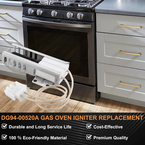 DG94-00520A Igniter Replacement for Samsung Gas Oven - Fits Nx58h5600ss, Nx58h9500ws, Nx58f5500ss