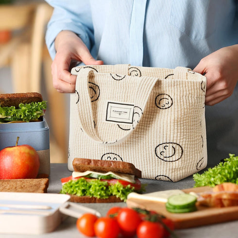 Kovewon 2 Pcs Corduroy Small Tote Bag for Women Cute Mini Tote Bag Preppy Aesthetic Reusable Bags for Grocery