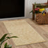 LEEVAN Washable Bathroom Rug - 2'x3' Low Profile Entryway Mat, Tan Cotton Reversible Kitchen Rug for Farmhouse Decor