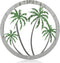 Zhengmy Metal Palm Tree Wall Art Decor - Tropical Hanging Decor for Garden Home Patio Supplies (12'' Green Silver)