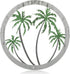 Zhengmy Metal Palm Tree Wall Art Decor - Tropical Hanging Decor for Garden Home Patio Supplies (12'' Green Silver)