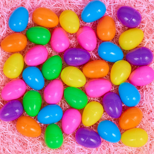 Coynurex 54PCS 2.17'' 6 Fillable Easter Eggs Plastic Hinged Eggs in Colors Bulk Eggs for Hunt, Party, Basket Fillers