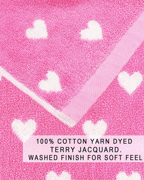 ORIGINAL KIDS 12 Pack Set 100% 12x12 inches Wash Cloth - Bath Time Hearts Washcloth - Cotton Jacquard Colorful
