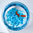 CYS EXCEL Light Blue Glass Gemstone Beads Vase Fillers (1 LB) Flat Marble Beads for Aquarium Decor, Floral Stones