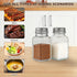 Set, 2 Salt and Pepper Shakers Salt Shaker Pcs,High Transparency Glass Stainless Steel Kitchen Tools Home Essential