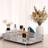 ELLDOO Mirror Tray, Hollow-Carved Jewelry Tray for Vanity, Glass Metal Trinket Storage Organizer for Bathroom