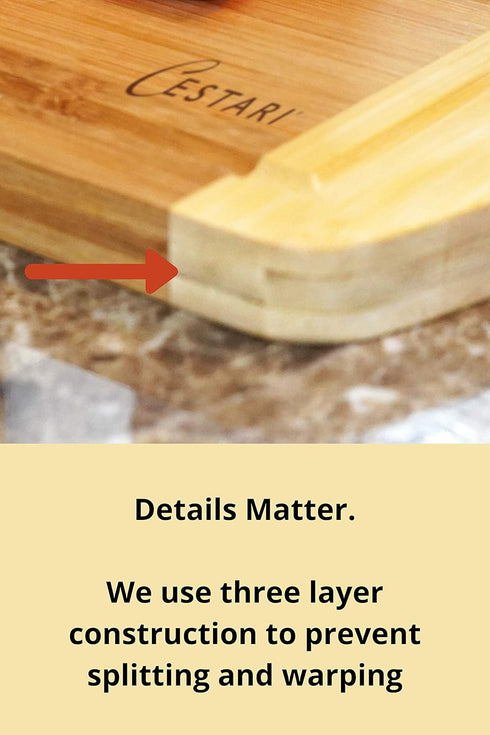 Wooden Cutting Boards for Kitchen: Organic Bamboo Wood Cutting Board with Juice Grooves - Best Wood Cutting Board