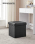 15 Inches 660 lb, ULSF101 SONGMICS MAZIE Collection - Ottoman with Storage, Footstool, Storage Ottoman, Load for Dorm