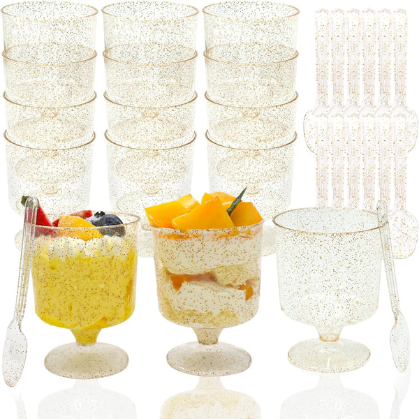 120 Pack Plastic Dessert Cups with Spoons 60 Pack Clear Yogurt Parfait