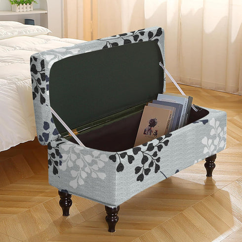 30) Eco-Ancheng Storage Ottoman Cover Rectangle Ottoman Slipcover Folding Storage Bench Cover Footrest Stool Slipcover