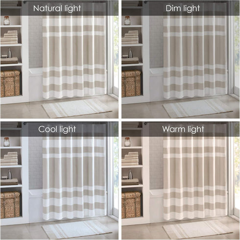 Madison Park Reversible Spa Cotton Bath Rug, 27x45, Taupe, Ultra Soft Water Absorbent Non-Slip Mats