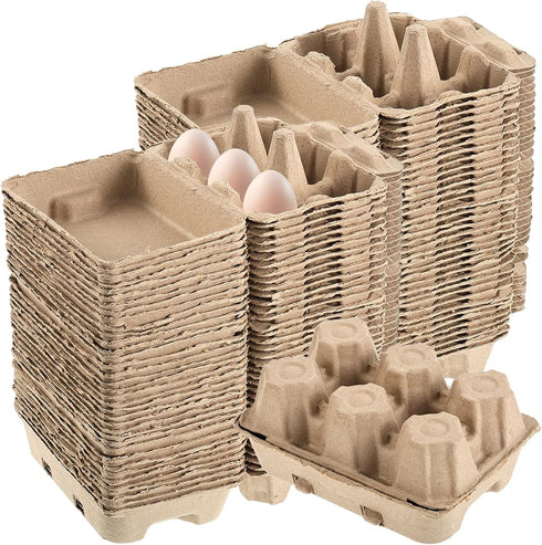 Sibosen 50 Pcs Jumbo Duck Egg Cartons Paper Goose Egg Cartons for Normal Size Geese Blank Natural Pulp Jumbo Eggs