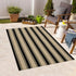 Striped Outdoor Rug 3'x5', Cotton Hand Woven Washable Reversible Layered Door Mat for Entryway Home