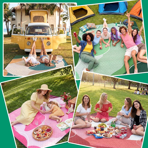 Waterproof Picnic Blanket Beach Outdoor Camping Mat Extra Large Foldable Cute Big Travel Essential Accessories Gift