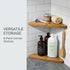 2 Pack Wooden Corner Shower Shelf Triangular Corner Shelf Wooden Bathroom Shelf for Tiled Wall, Shower Corner Shelf, No