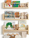 Nursery Book Shelves for Wall Set of 3, Natural Wood Bookshelves Wall