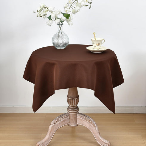 Viiamacki Brown Square Small Tablecloth, 24 x 24 Inch, Stain and Wrinkle Resistant