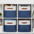 HNZIGE Fabric Cube Storage Bins, Set of 4, Closet Storage Bins for Organizing Home Office (White Blue)