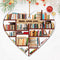 Book Lovers Gifts for Women-Book Ornament Heart Shaped Bookshelf Christmas Decoration with