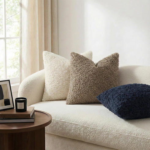 Pack 2 20x20 Inch, decorUhome of Throw Pillow Covers Faux Fur Decorative Sherpa Pillow Covers Fuzzy Accent Soft
