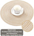 SHACOS 15 Inch Round Braided Placemats, Set of 6, Non-Slip Heat Resistant, Beige