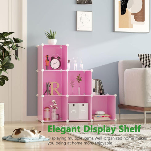 6-Cube Closet 36.6" 12.4" 36.6" UPCS06P C&AHOME Cube Storage Organizer, Shelves Units, Cabinet, DIY Plastic Modular