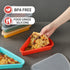 Reusable Silicone Pizza Slice Storage Container - Fits Single Slice up to 16”, 2 Sets (2 Red) with Air-tight Lids