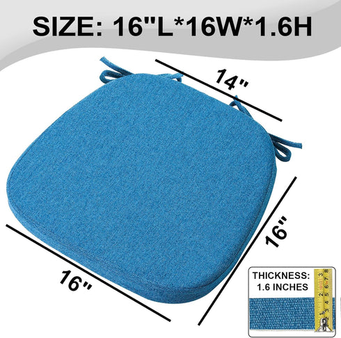 1 Pack 16" (1 SINOSSO Memory Foam Chair Cushions for Dining Chair, Friendly Woven Fabric U-Shape Comfortable Kitchen