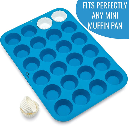 White Mini Cupcake Liners, 300-Pack Paper Wrappers for Mini Muffin Baking Pan, Perfect for Cupcakes, Muffins, Keto Fat